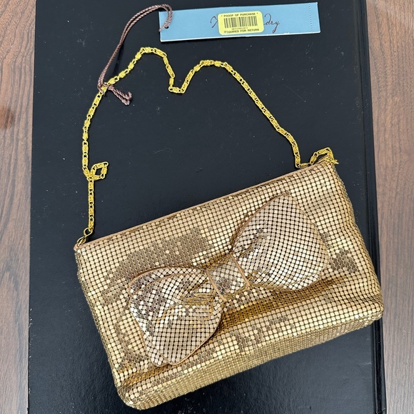 Kate Landry Handbags - NWT Kate Landry August Evening Rose Gold Bow Evening Bag